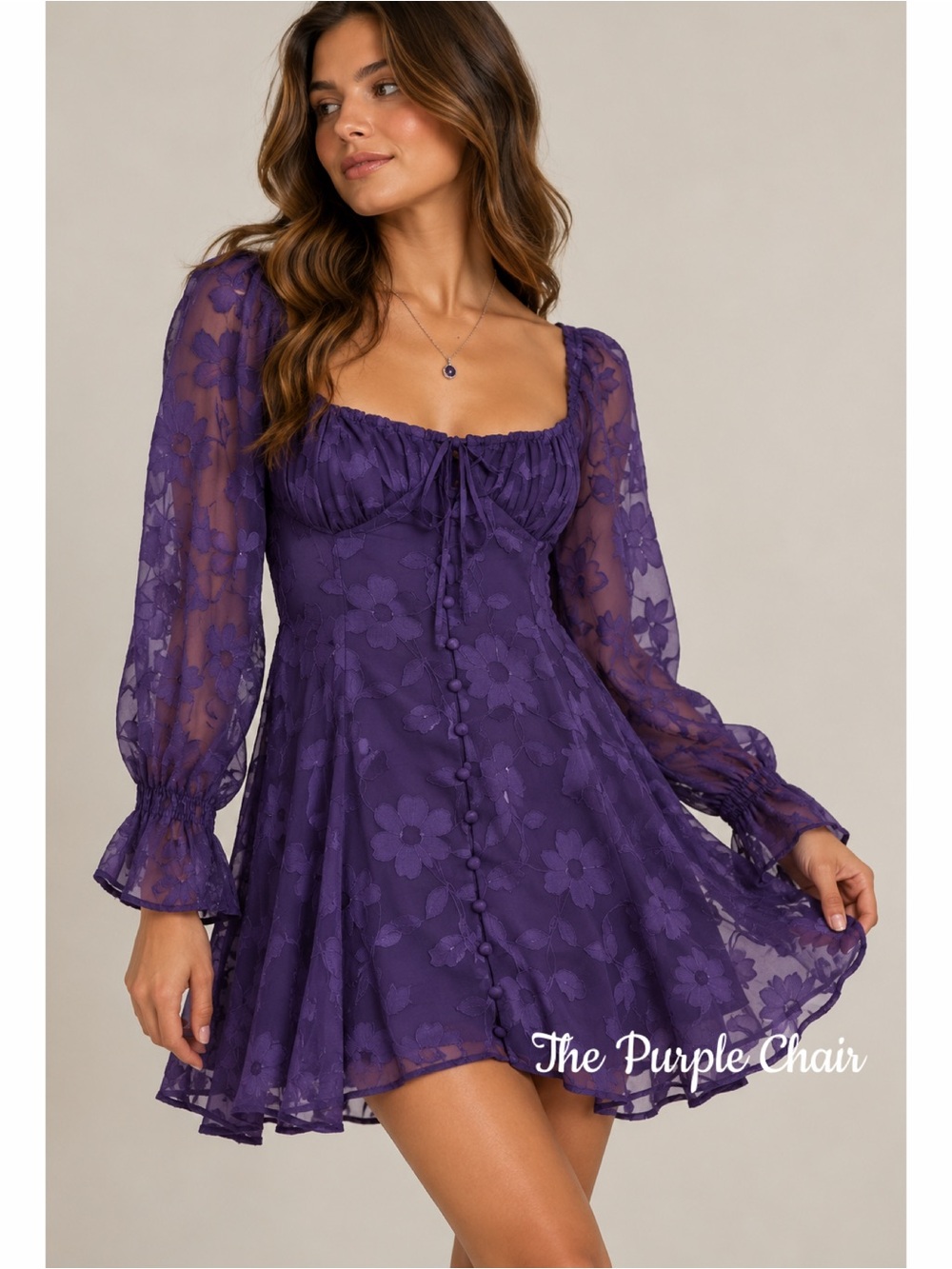 URBAN OUTFITTERS NWT Purple Wisteria Jacquard Mini Dress Size XS Floral Boho